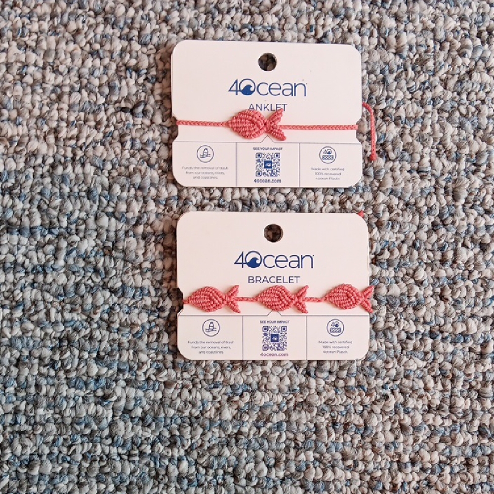 4ocean Pink Bracelet and Anklet Set